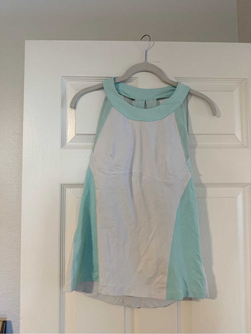 lululemon athletica Mint and White Sleeveless Halter Tank